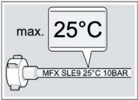 max. 25°C MFX SLE9 25°C 10BAR