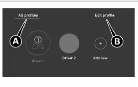 All profiles A 1 Driver 1 Driver 2 Edit profile + B Add new