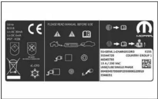 3D Hz BESR LWAC 80mA LWDC 6mA SPD7 - ICEE CE PLEASE READ MANUAL BEFORE USE IC-CPD MOPAR EU-GENIL-1-CHARGECORD #255 95544729 COUNTRY GROUP 1 46545793 13 A / 230 VAC LINE/USE SINGLE PHASE 004854079300F2350000220919 ES46051