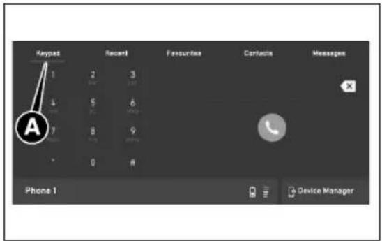 Keypost Recent Favourite Contacts Messages 1 2 3 4 5 6 7 8 9 * 0 # Phone 1 Device Manager