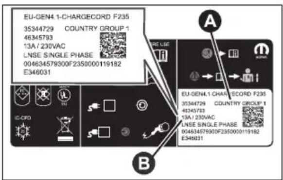 EU-GEN4.1-CHARGECORD F235 35344729 COUNTRY GROUP 1 46345793 13A / 230VAC LNSE SINGLE PHASE 004634579300F2350000119182 E346031 A B IC-CPO EU-GEN4.1-CHARGECORD F235 35344729 COUNTRY GROUP 1 46345793 13A / 230VAC LNSE SINGLE PHASE 004634579300F2350000119182 E346031
