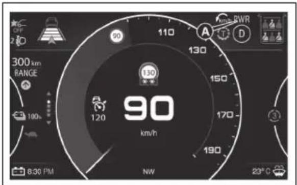 300 km RANGE 100s 8:30 PM NW 120 90 110 130 150 170 190 A B C D km/h