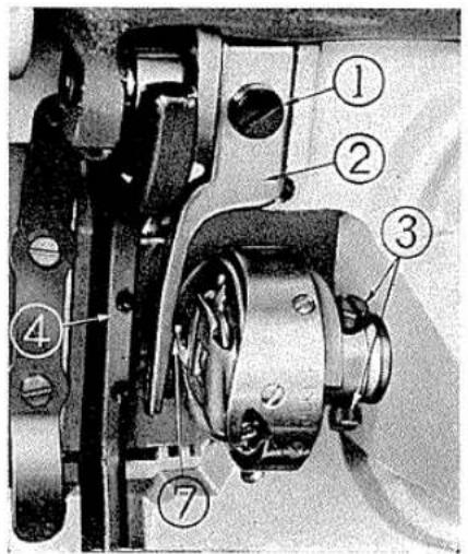 Technical diagram of a mechanical device with numbered components for identification