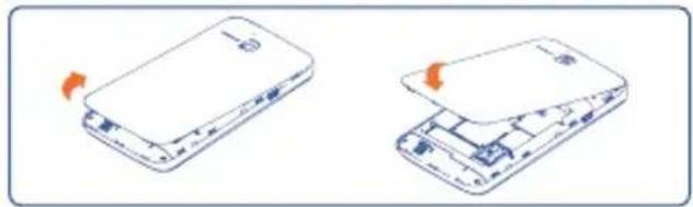 TCL J300 - 取下或安装手机后盖 - 1