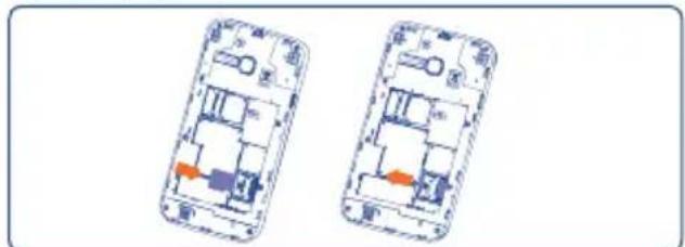 TCL J300 - 插入或取出SD卡 - 1
