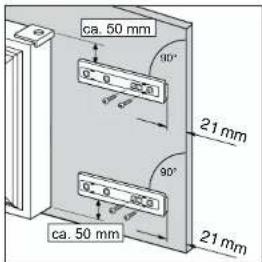 Juno Electrolux JCF84180 - Montageanleitung für den integrierten Einbau Nischenmaße - 8