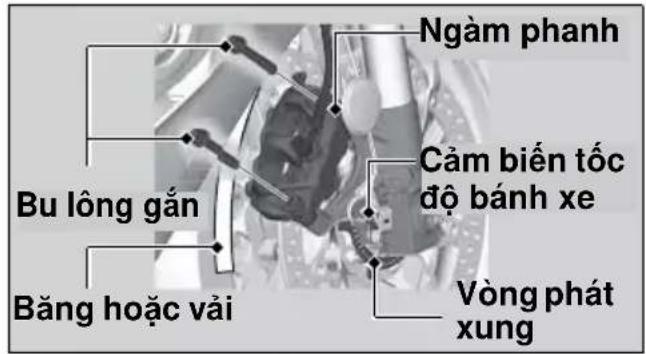 Ngàm phanh Cảm biến tốc độ bánh xe Bụ lông gắn Băng hoặc vải Vòng phát xung