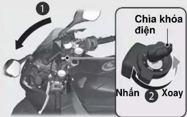 Chia khóa điện Nhấn 2 Xoay