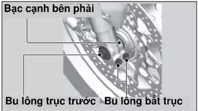 Bạc cạnh bên phải Bu lông trục trước Bu lông bắt trục