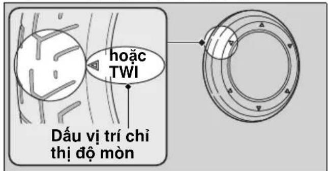 hoặc TWI Dấu vị trí chỉ thị độ mòn