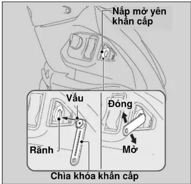 Nắp mở yên khân cấp Vấu Rãnh Đóng Mỏ Chia khóa khân cấp