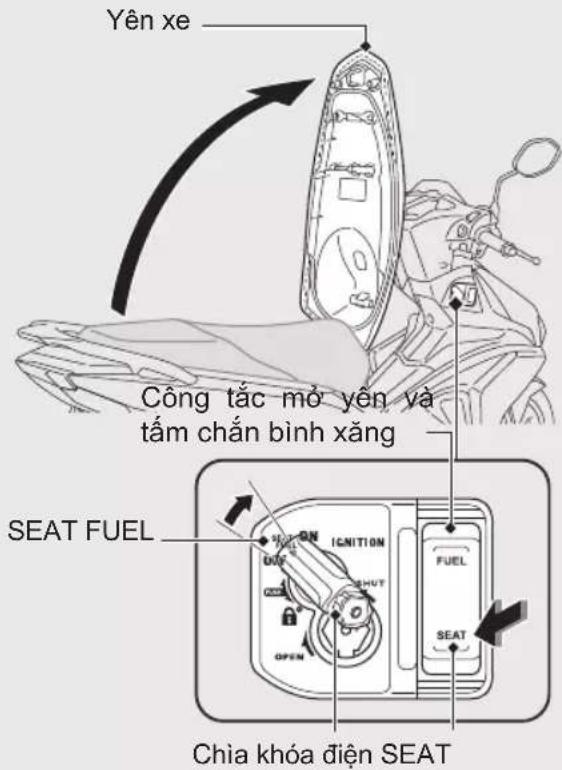 Yên xe Công tắc mở yên và tấm chắn bình xăng SEAT FUEL IGNITION FUEL CHIA khóa điện SEAT