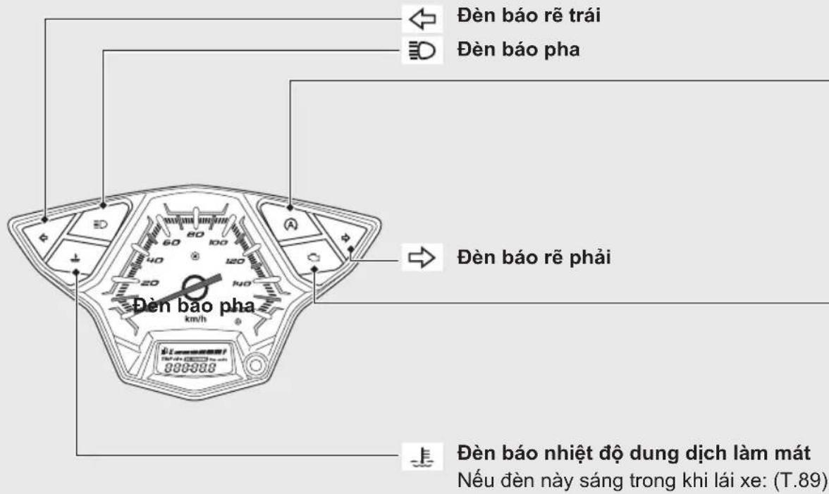 Đèn báo rẽ trái Đèn báo pha Đèn báo rẽ phải Đèn báo phi Đèn báo phi Đèn báo phi Đèn báo phi Đèn báo phi Đèn báo phi Đèn báo phi Đèn báo phi Đèn báo phi Đèn báo phi Đèn báo phi Đèn báo phi Đèn báo phi Đèn báo phi Đèn báo phi Đèn báo phi Đèn báo phi Đè n y sáng trong khi lái xe: (T.89)