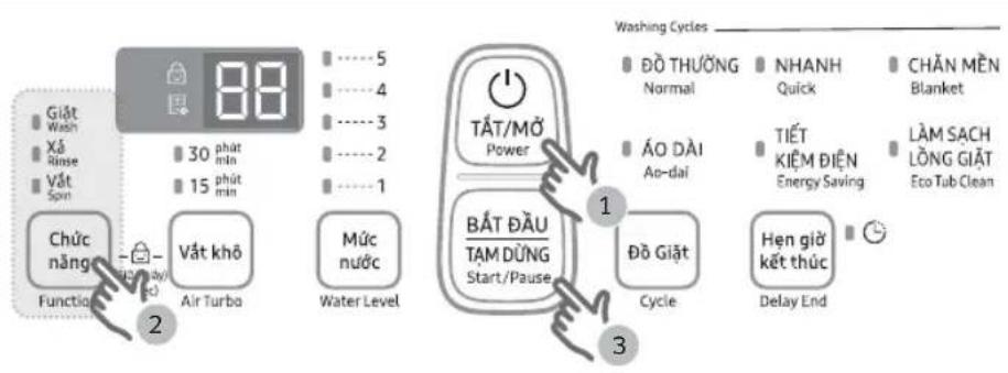 SAMSUNG WA90M5120SW - Chu kỳ thủ công - 1