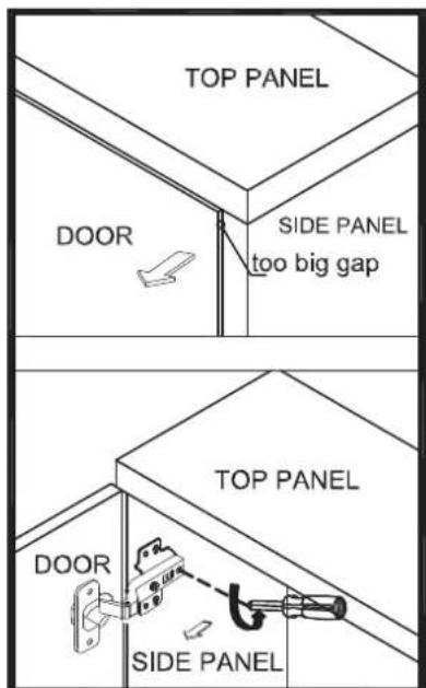 TOP PANEL DOOR SIDE PANEL too big gap TOP PANEL DOOR SIDE PANEL