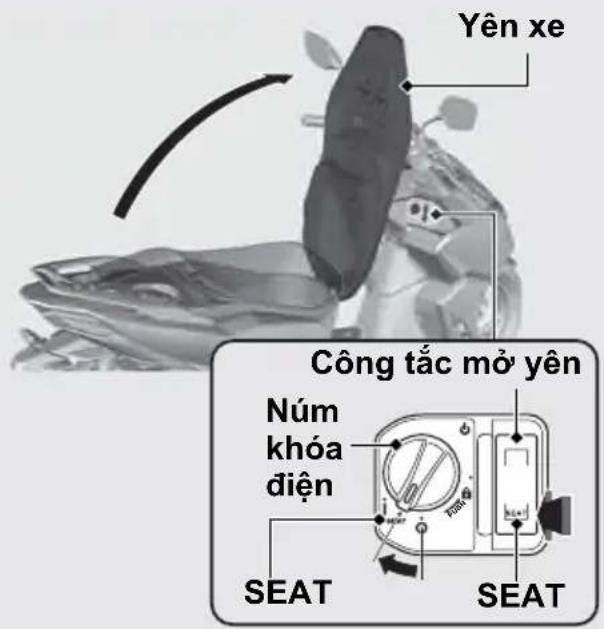 Yên xe Công tắc mở yên Núm khóa diện SEAT SEAT
