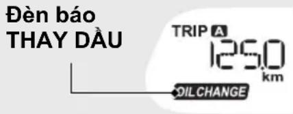 Đèn báo THAY DẦU TRIP A 1250 km OIL CHANGE
