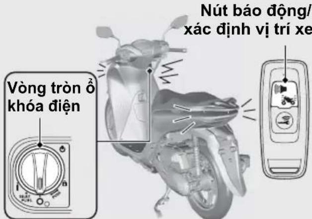 Vòng tròn ô khóa điện Nút báo động/ xác định vị trí xe