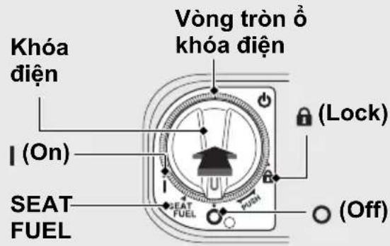 Khóa điện Vòng tròn ở khóa điện (Lock) I (On) SEAT FUEL (Off)