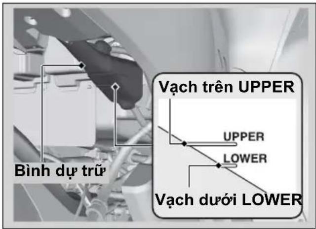 Bình dự trữ Vạch trên UPPER UPPER LOWER Vạch dưới LOWER