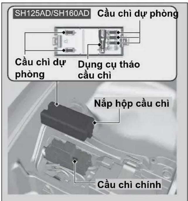 SH125AD/SH160AD Cầu chì dự phòng Cầu chì dự phòng Dụng cụ tháo cầu chì Nắp hợp cầu chì Cầu chì chính