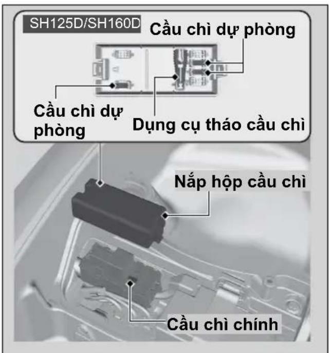 SH125D/SH160D Cầu chì dự phòng Cầu chì dự phòng Dụng cụ tháo cầu chì Nắp hộp cầu chì Cầu chì chính