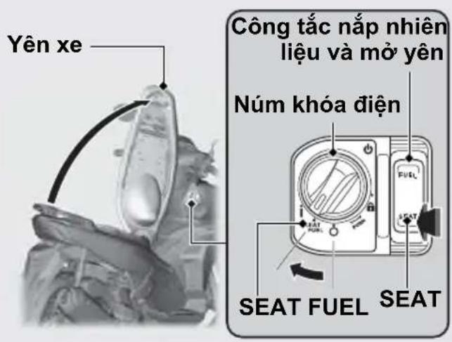 Yên xe Công tắc nắp nhiên liệu và mở yên Núm khóa điện FUEL SEAT FUEL SEAT