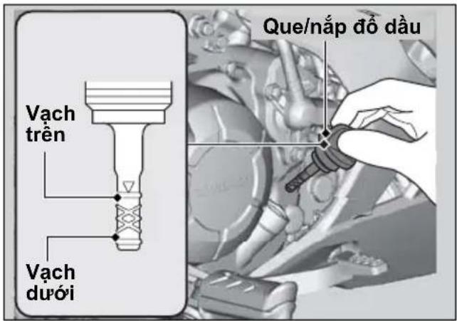 Vạch trên Vạch dưới Que/nắp đồ dầu