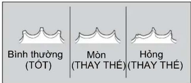 Bình thường (TỔT) Mòn (THAY THẾ) Hồng (THAY THẾ)