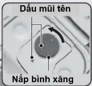 Dấu mũi tên Nắp bình xăng