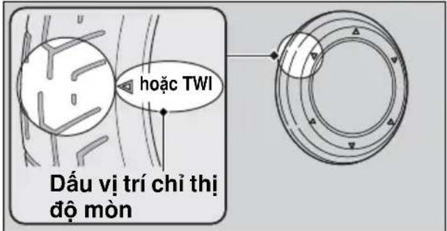 hoặc TWI Dấu vị trí chỉ thị độ mòn