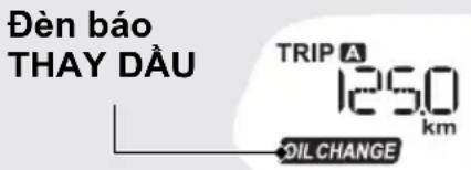 Đèn báo THAY DẦU TRIP A 1250 km OIL CHANGE