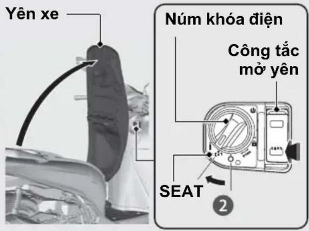 Yên xe Núm khóa điện Công tắc mở yên SEAT 2