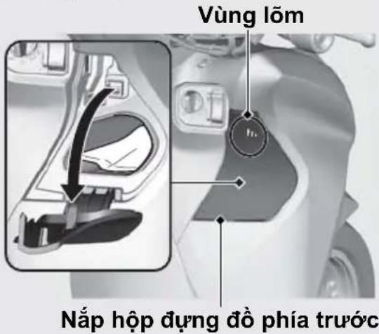 Vùng lôm Nắp hợp dụng đồ phía trước