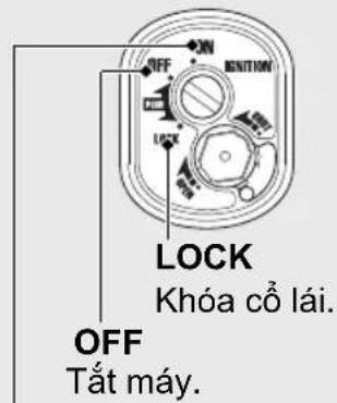 OFF KN MINITION LOCK KHÓA CỔ lái. OFF TẮT MÁY.