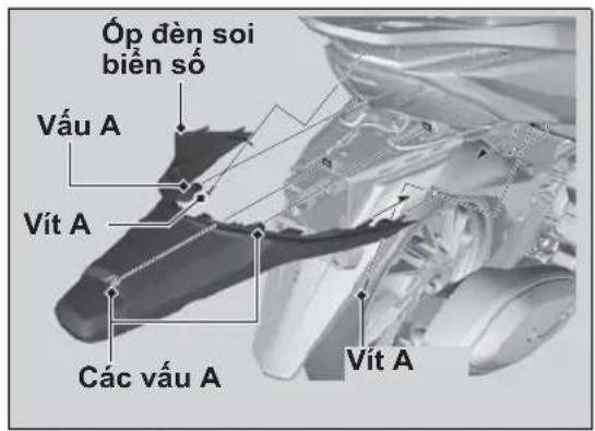 Óp đèn soi biền số Vấu A Vít A Các vấu A Vít A