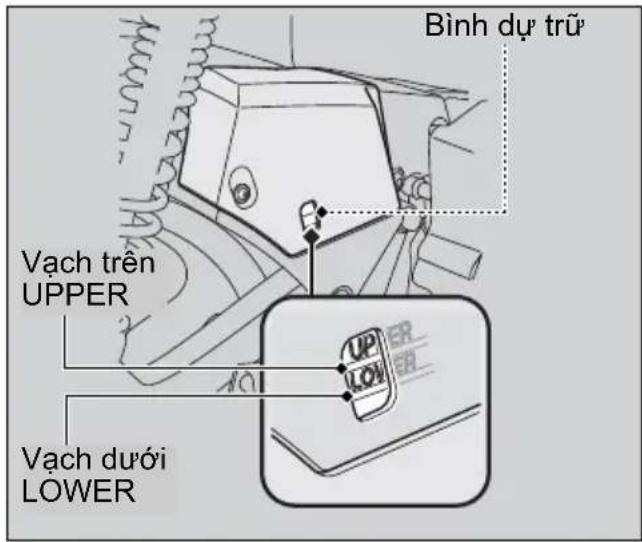 Bình dự trữ Vạch trên UPPER Vạch dưới LOWER