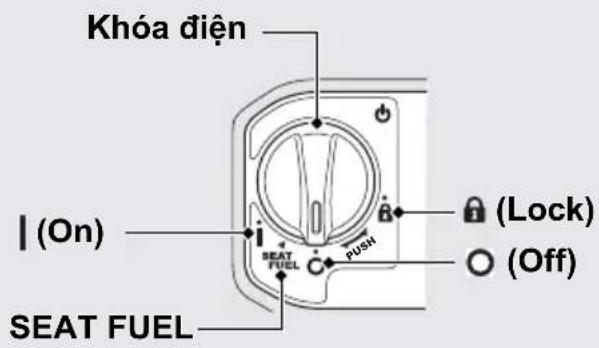 Khóa điện |(On) SEAT FUEL (Lock) (PUSH) (Off)