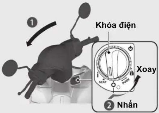 ① Khóa điện Xoay ② Nhân