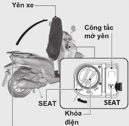 Yên xe Công tắc mở yên SEAT SEA Khóa điện