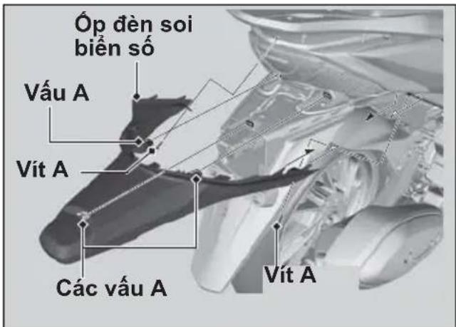 Óp đèn soi biển số Vấu A Vít A Các vấu A Vít A