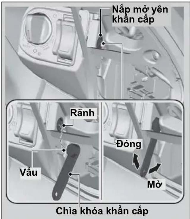 Nắp mở yên khẩn cấp Rãnh Vấu Đóng Mở Chia khóa khẩn cấp