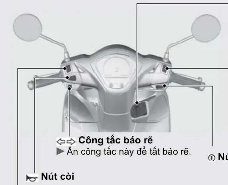 Công tắc báo rẽ Ăn công tắc này để tất báo rẽ. Nút còi