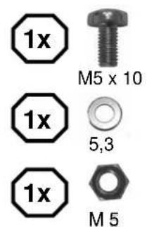 1x M5 x 10 1x 5,3 1x M 5