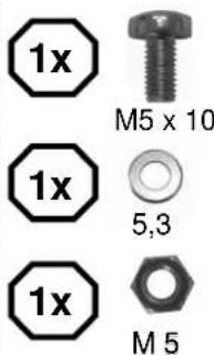 1x M5 x 10 1x 5,3 1x M 5