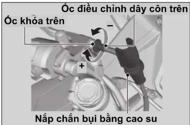 Óc điều chỉnh dây côn trên Óc khóa trên + Nắp chắn bụi bằng cao su