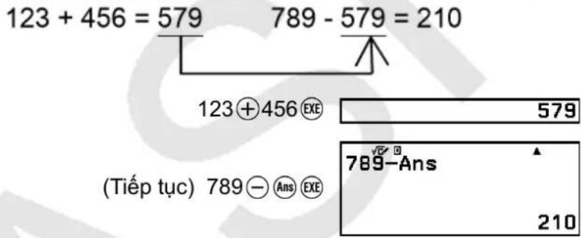 123 + 456 = 579 789 - 579 = 210 123⊕456⑨E 579 (Tiếp tục) 789⊖⑨s⑨E 789-Ans 210