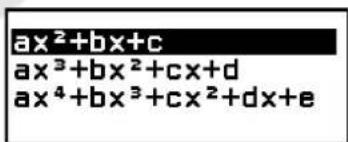 ax²+bx+c ax³+bx²+cx+d ax⁴+bx³+cx²+dx+e