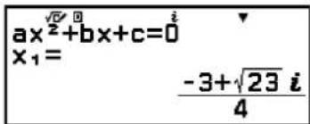 ax√2+bx+c=0 x₁= -3+√23 i 4
