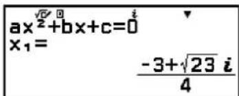 ax√2+bx+c=0 x₁= -3+√23 i 4